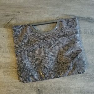 Faux Snake Pouch Handbag